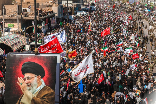 مراسم تشییع پیکر رهبر انقلاب در کربلا و نجف